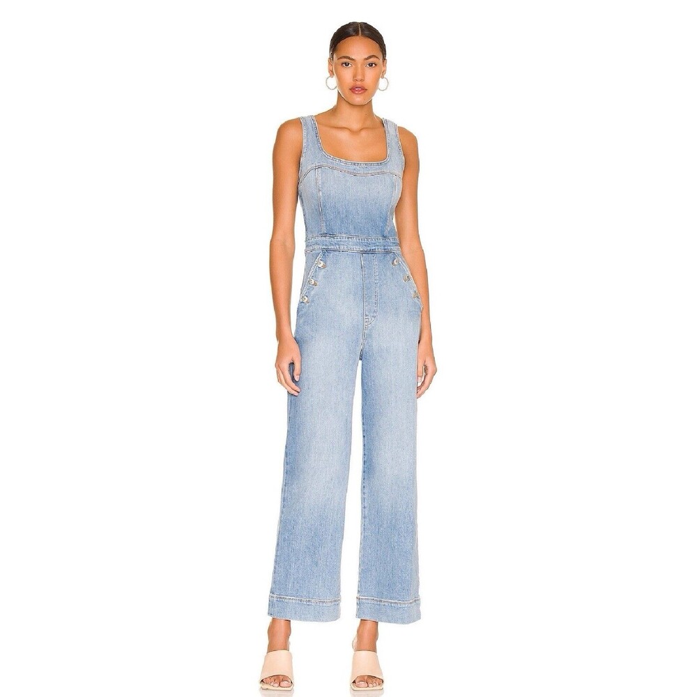 Jonathan Simkhai Bailey Denim Jumpsuit Size 2 Casual Utility